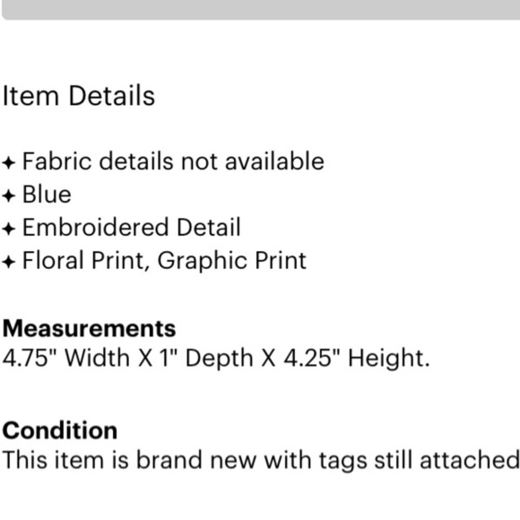 Vera Bradley mini wallet state blooms Brown blue print new with tags - Picture 3 of 6